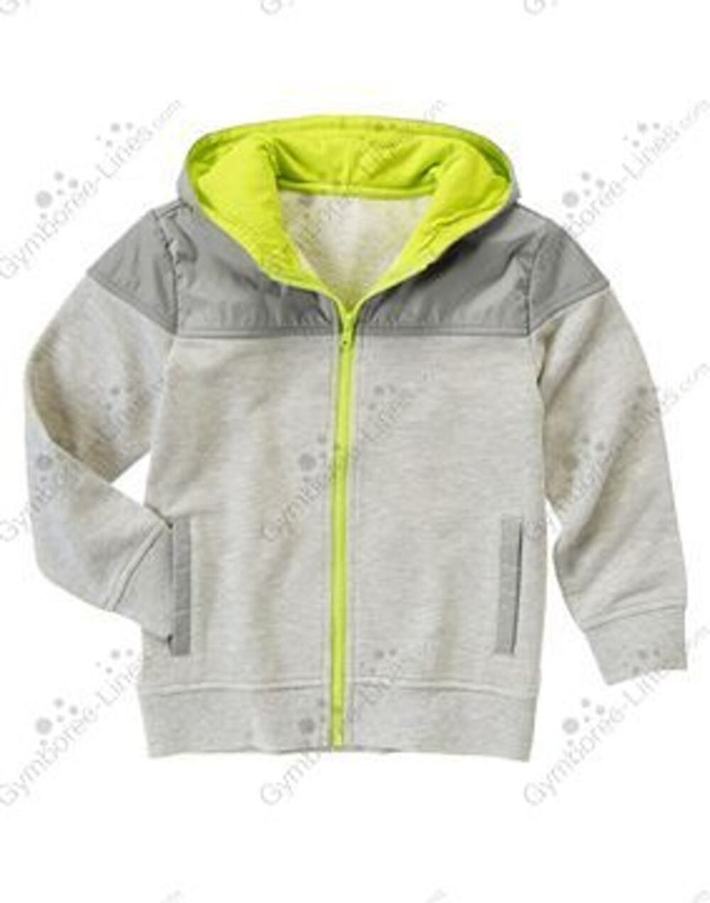Gymboree Boys Gray Green Full Zip Hooded Sweatshirt Kids Youth Size Small 5-6